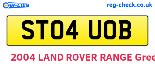 ST04UOB are the vehicle registration plates.