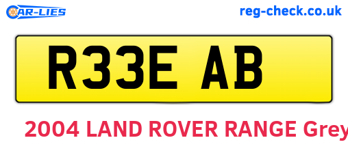 R33EAB are the vehicle registration plates.
