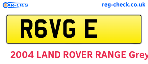 R6VGE are the vehicle registration plates.