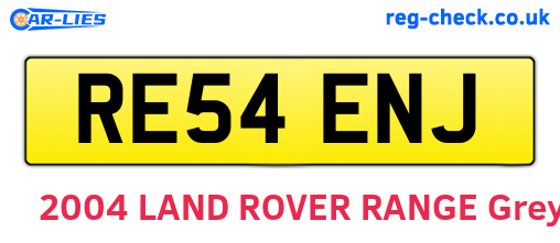 RE54ENJ are the vehicle registration plates.