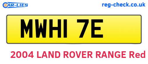 MWH17E are the vehicle registration plates.