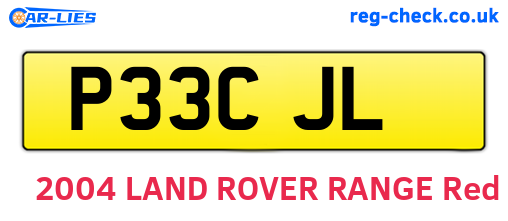 P33CJL are the vehicle registration plates.