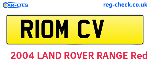 R10MCV are the vehicle registration plates.