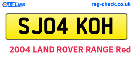 SJ04KOH are the vehicle registration plates.