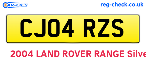 CJ04RZS are the vehicle registration plates.