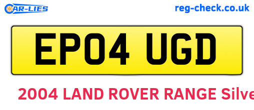 EP04UGD are the vehicle registration plates.