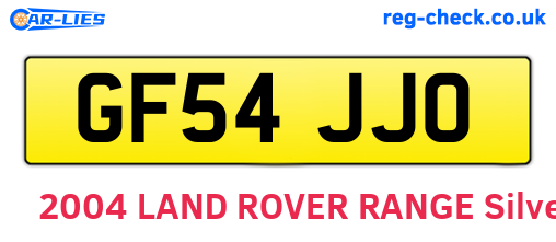 GF54JJO are the vehicle registration plates.