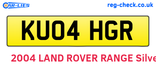 KU04HGR are the vehicle registration plates.