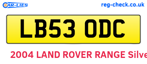 LB53ODC are the vehicle registration plates.