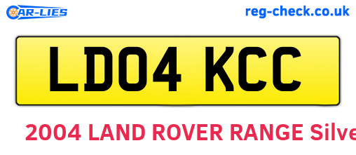 LD04KCC are the vehicle registration plates.