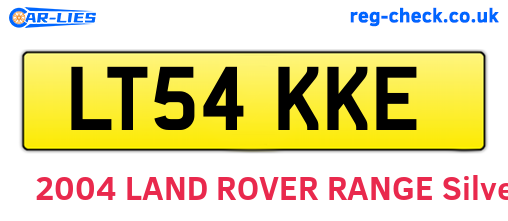LT54KKE are the vehicle registration plates.