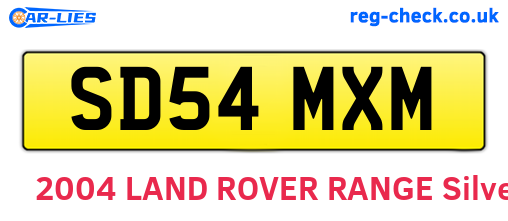 SD54MXM are the vehicle registration plates.