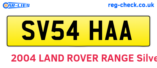 SV54HAA are the vehicle registration plates.