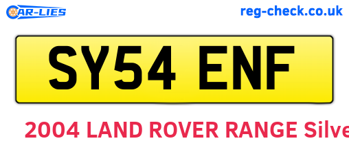 SY54ENF are the vehicle registration plates.