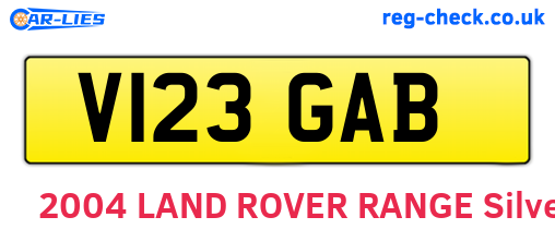 V123GAB are the vehicle registration plates.