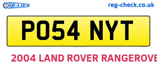 PO54NYT are the vehicle registration plates.