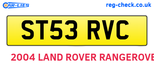 ST53RVC are the vehicle registration plates.