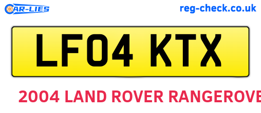 LF04KTX are the vehicle registration plates.