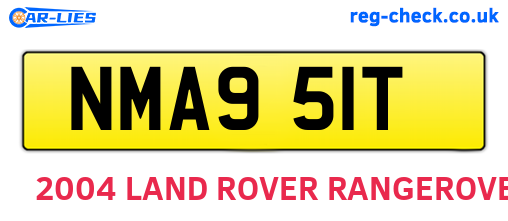 NMA951T are the vehicle registration plates.