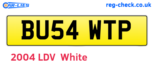 BU54WTP are the vehicle registration plates.