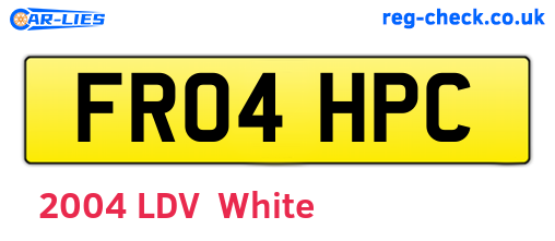 FR04HPC are the vehicle registration plates.