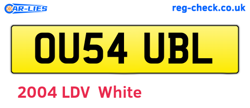 OU54UBL are the vehicle registration plates.