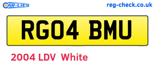RG04BMU are the vehicle registration plates.