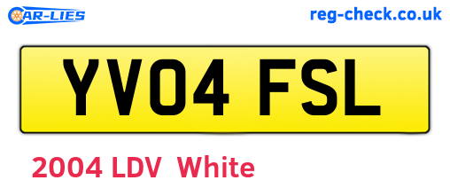 YV04FSL are the vehicle registration plates.