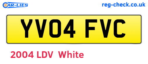 YV04FVC are the vehicle registration plates.