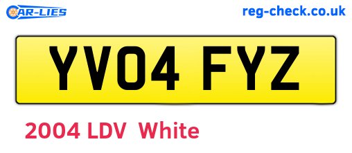 YV04FYZ are the vehicle registration plates.