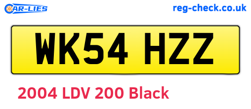 WK54HZZ are the vehicle registration plates.