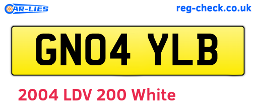 GN04YLB are the vehicle registration plates.