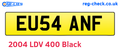 EU54ANF are the vehicle registration plates.