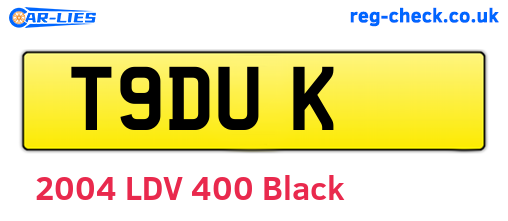 T9DUK are the vehicle registration plates.
