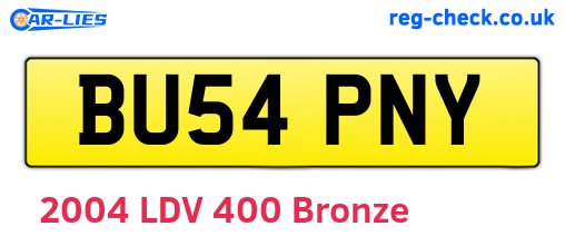 BU54PNY are the vehicle registration plates.
