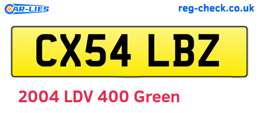 CX54LBZ are the vehicle registration plates.
