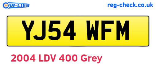 YJ54WFM are the vehicle registration plates.