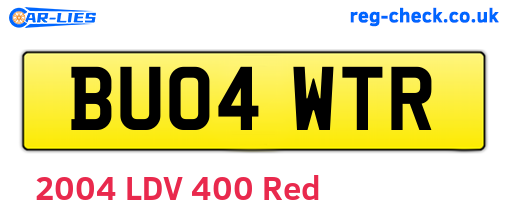 BU04WTR are the vehicle registration plates.