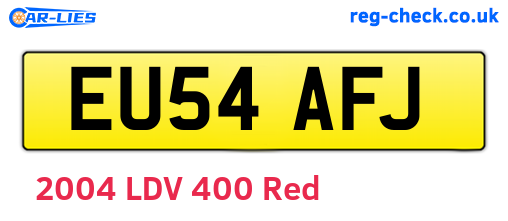 EU54AFJ are the vehicle registration plates.
