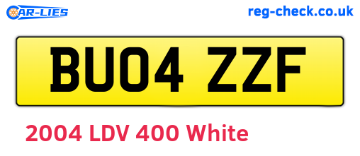 BU04ZZF are the vehicle registration plates.