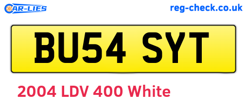 BU54SYT are the vehicle registration plates.