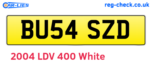 BU54SZD are the vehicle registration plates.