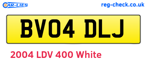 BV04DLJ are the vehicle registration plates.