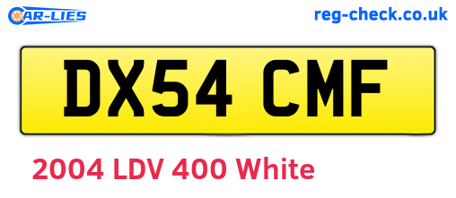 DX54CMF are the vehicle registration plates.
