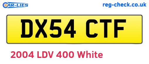 DX54CTF are the vehicle registration plates.
