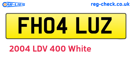 FH04LUZ are the vehicle registration plates.