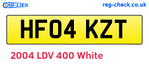 HF04KZT are the vehicle registration plates.