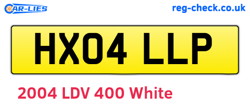 HX04LLP are the vehicle registration plates.