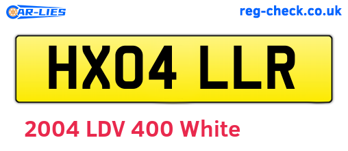 HX04LLR are the vehicle registration plates.