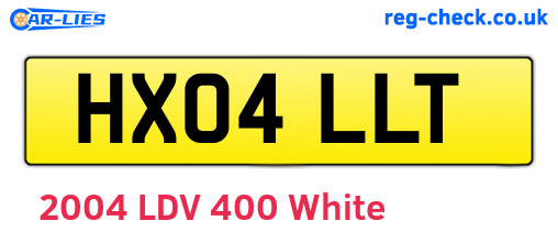 HX04LLT are the vehicle registration plates.